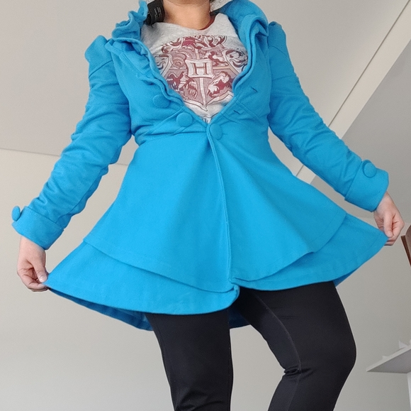 Aqua 💙 BLUE| BNWT| BABYDOLL JACKET - Picture 7 of 12
